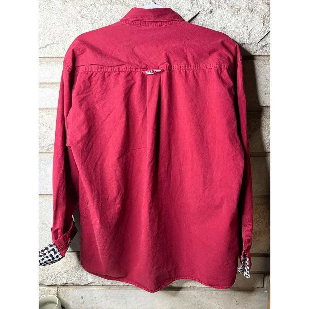 College‎ World Alabama Crimson Tide Mens XL Red Houndstooth Button Down Shirt - Picture 7 of 8